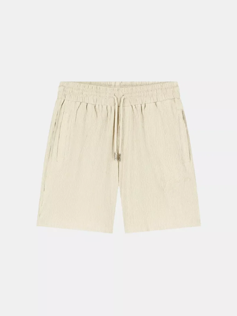 Malelions seersucker shorts off-white