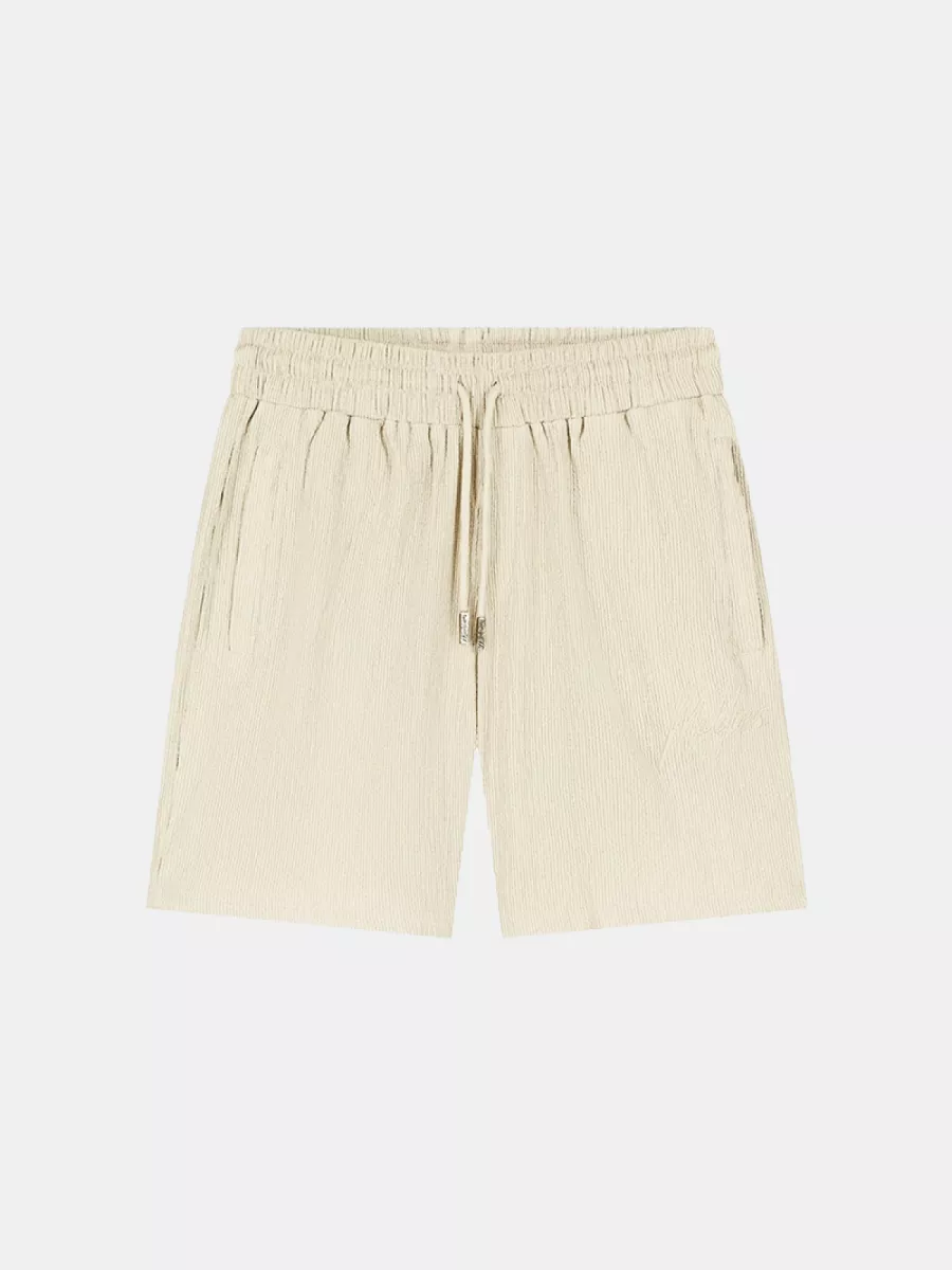 Malelions seersucker shorts off-white