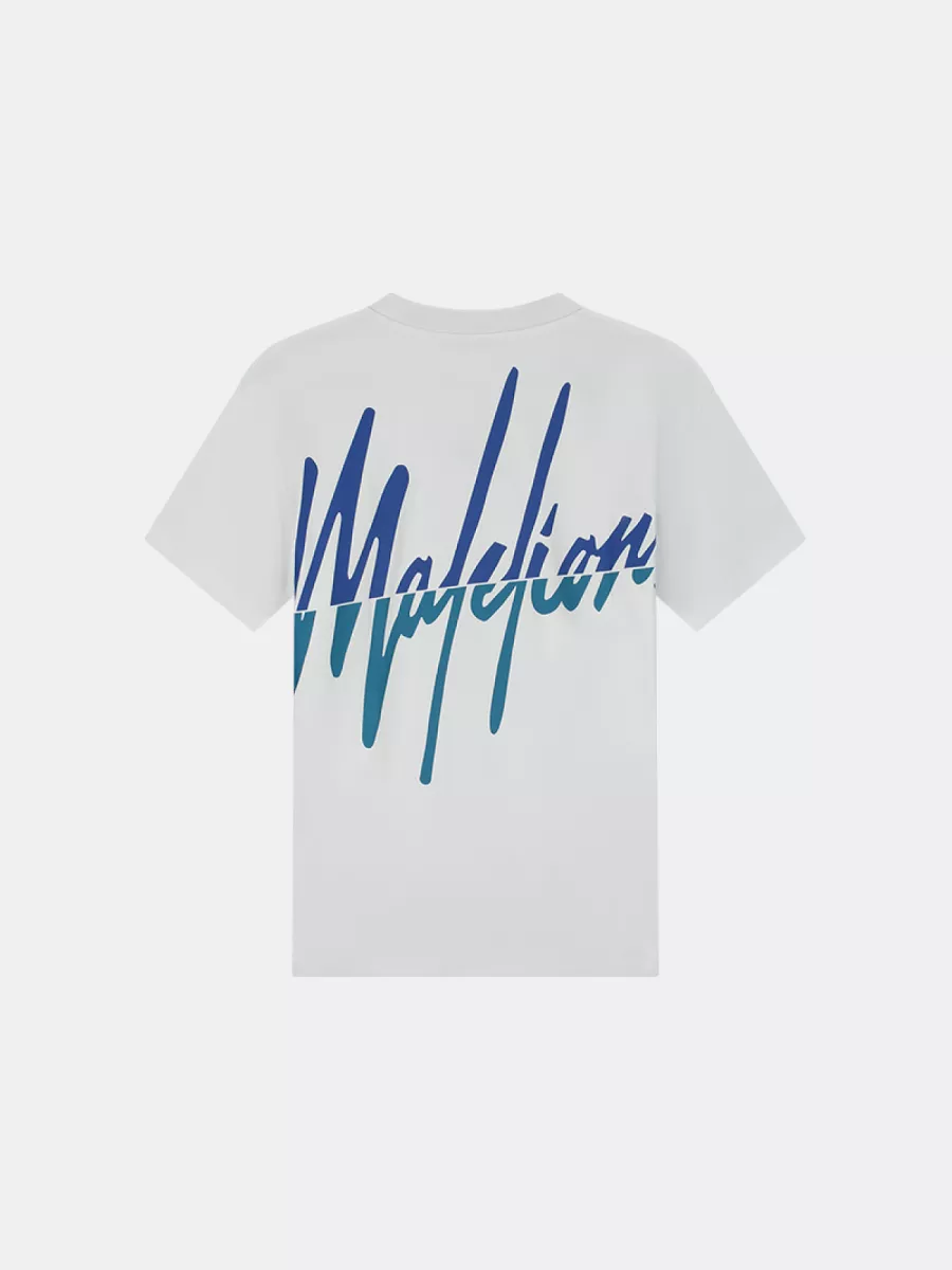Malelions split t-shirt white/ink blue