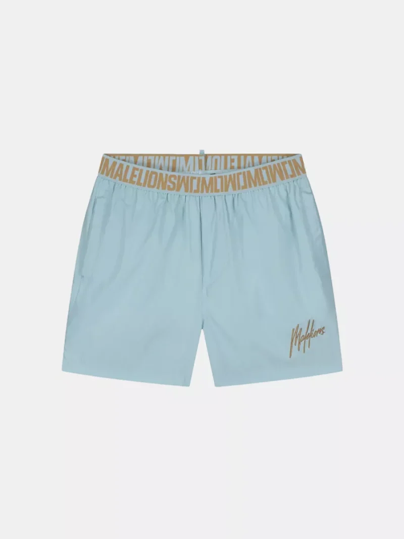 Malelions venetian swim shorts light blue