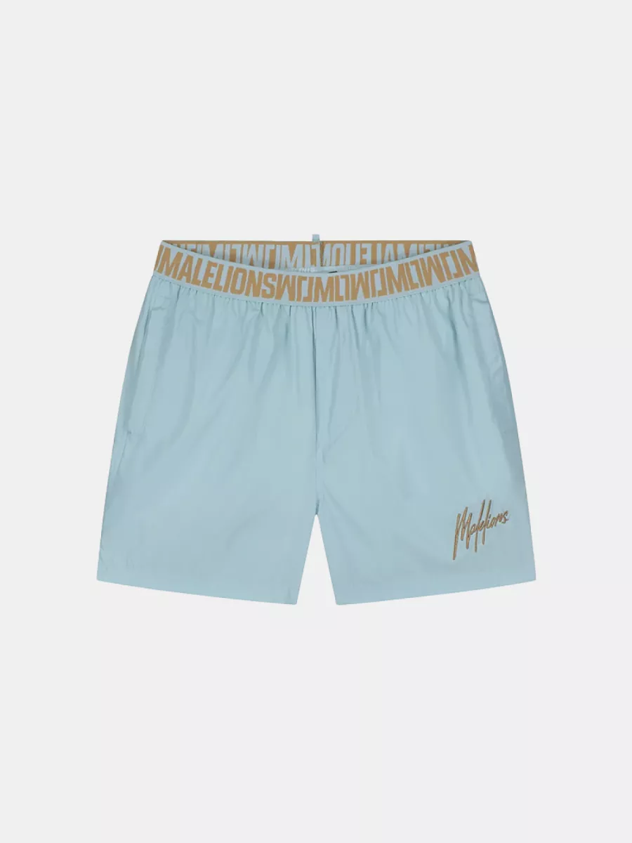 Malelions venetian swim shorts light blue