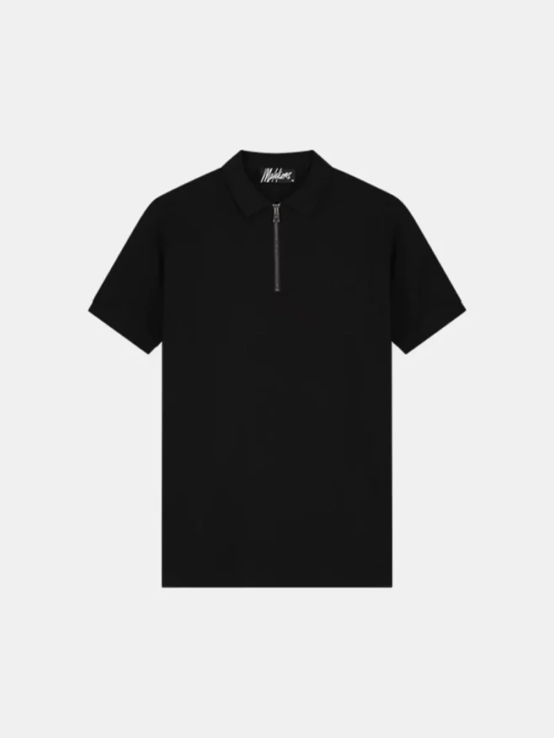 Malelions zip polo black