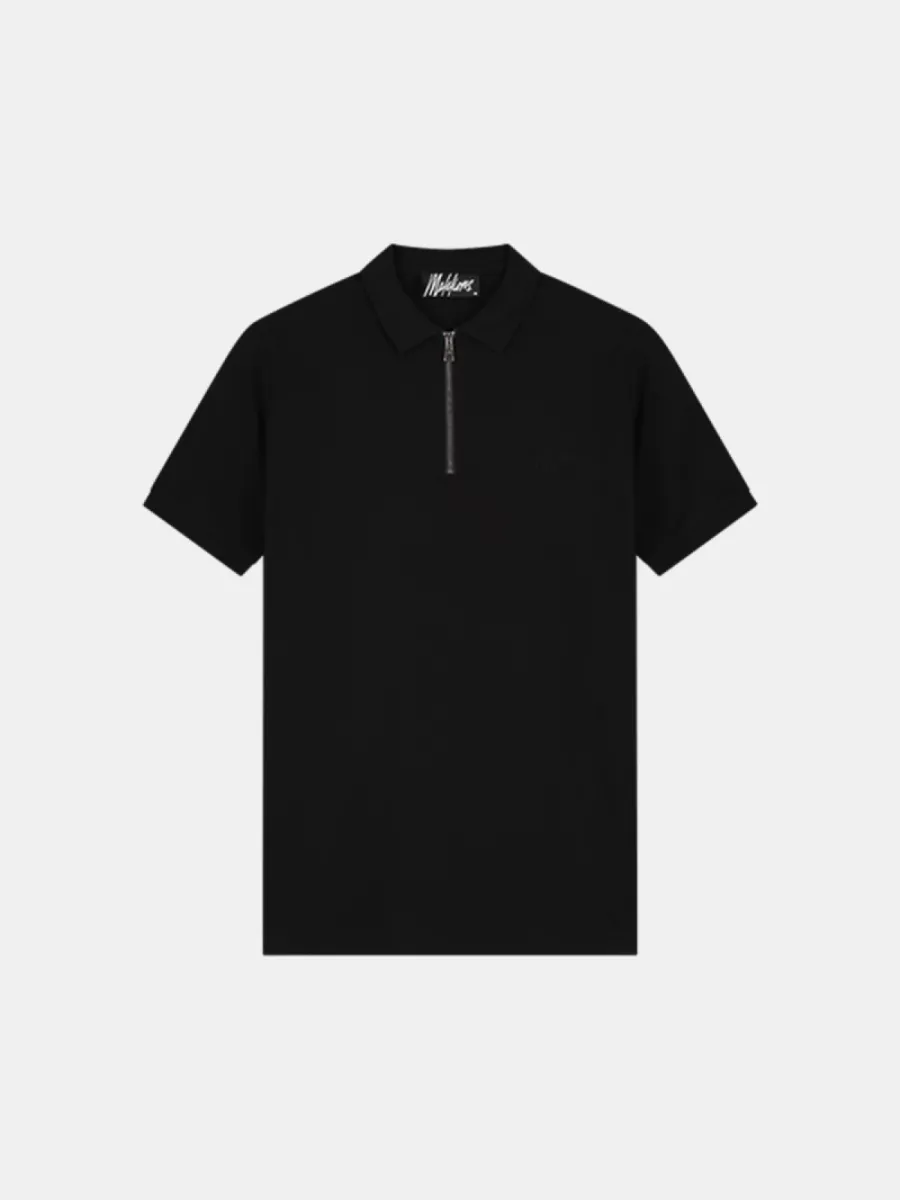 Malelions zip polo black
