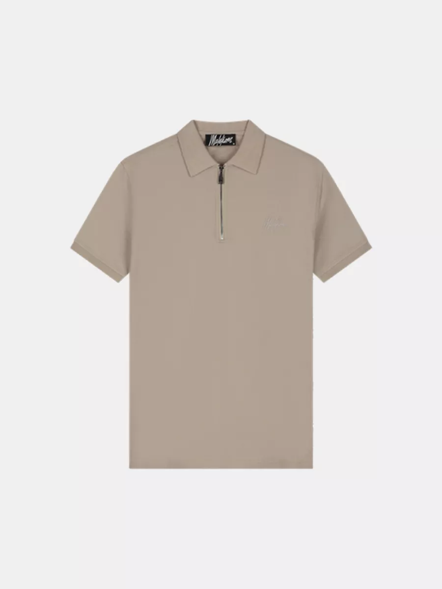 Malelions zip polo taupe