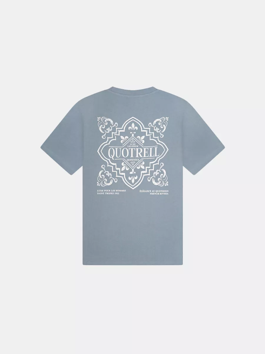 Quotrell coastal t-shirt faded blue/white