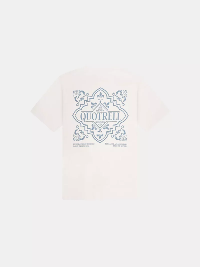 Quotrell coastal t-shirt off white/blue