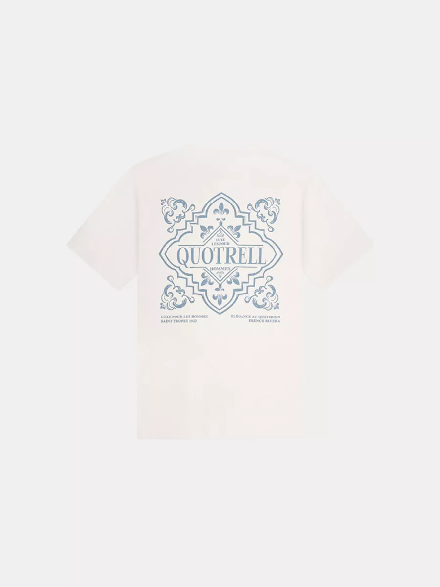 Quotrell coastal t-shirt off white/blue