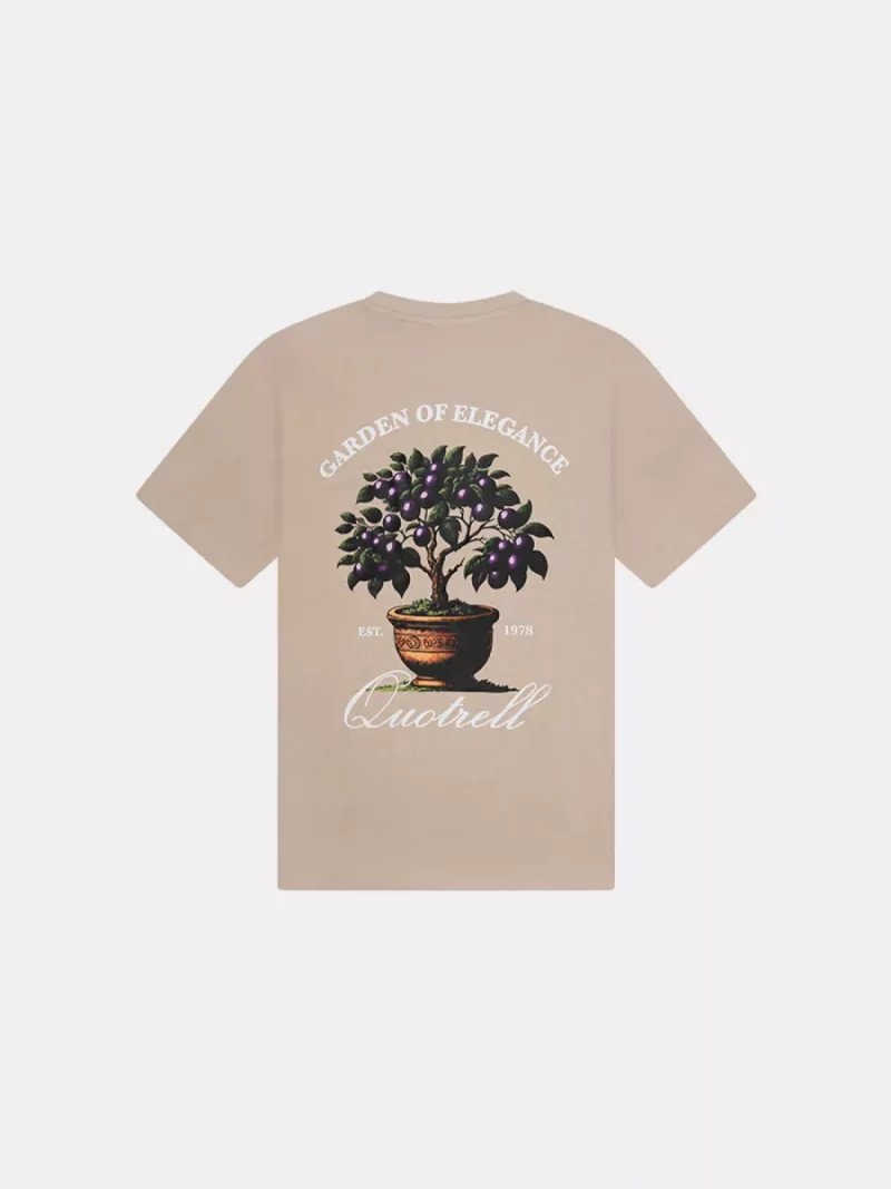 Quotrell damson t-shirt greige/white