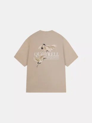 Quotrell heron t-shirt greige/white