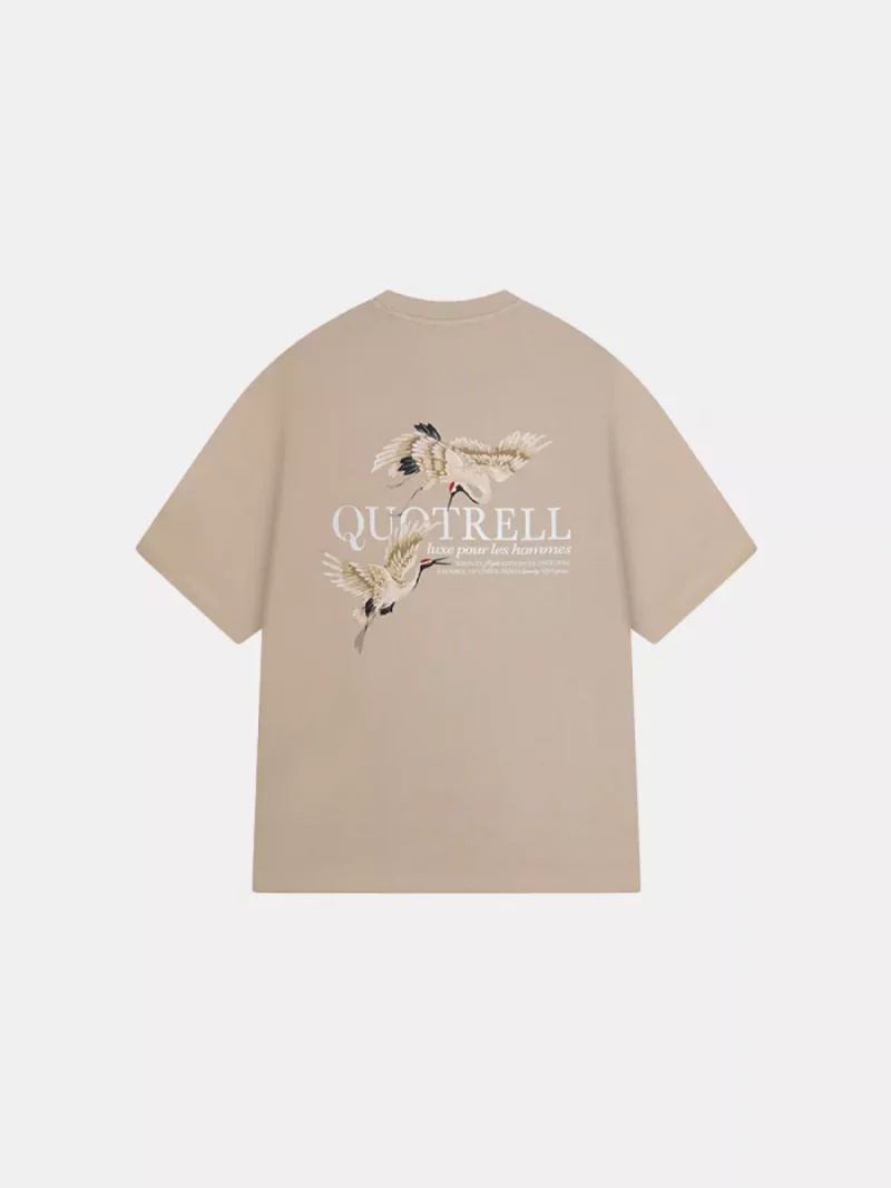 Quotrell heron t-shirt greige/white