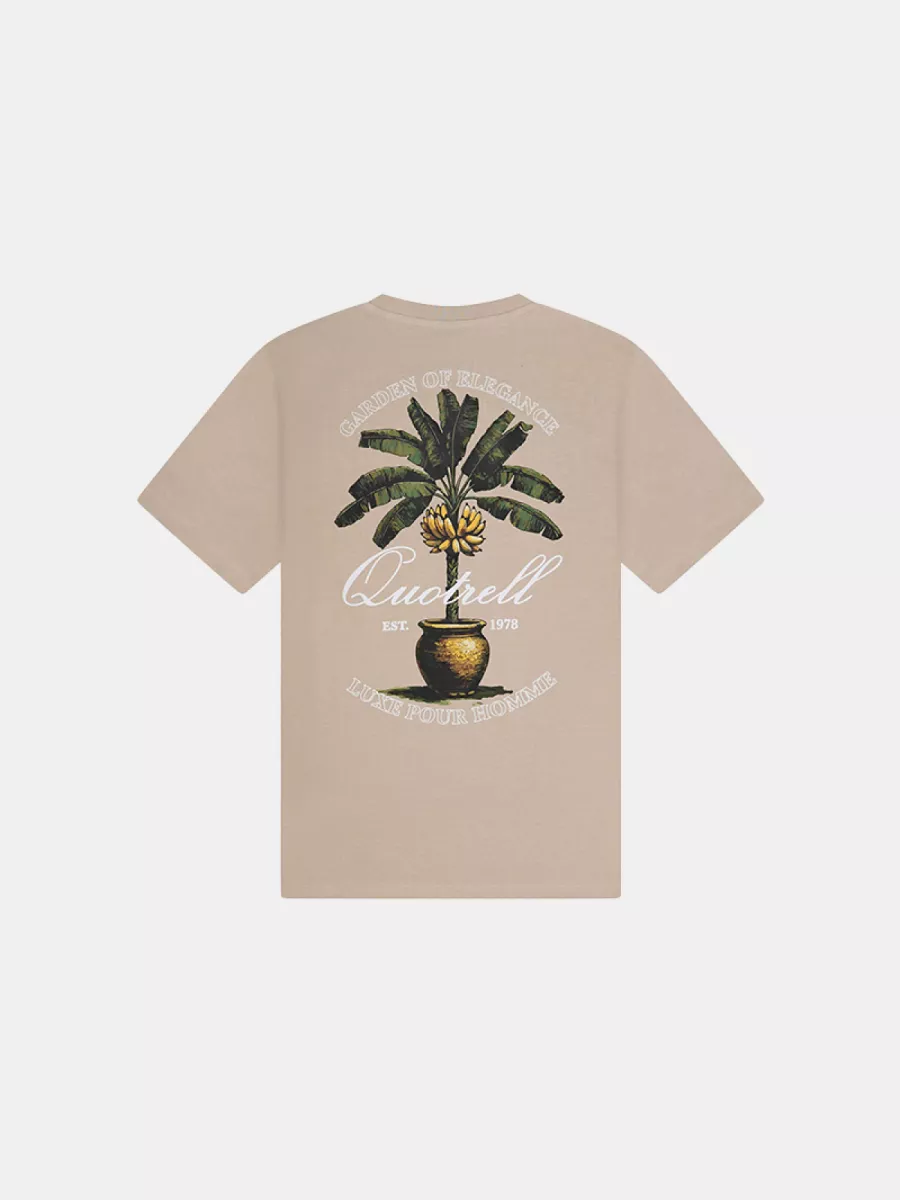 Quotrell musa t-shirt greige/white