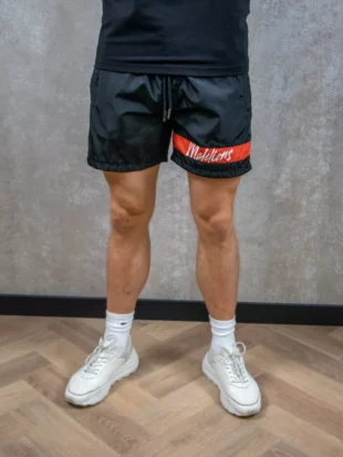 Malelions captain swim shorts black/coral