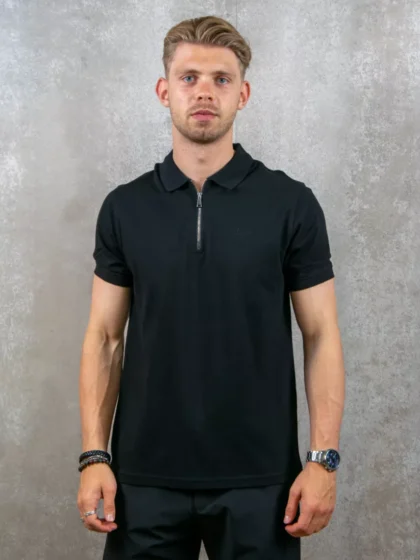 Malelions zip polo black