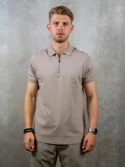 Malelions zip polo taupe