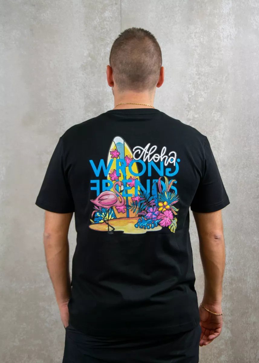 Wrong Friends aloha t-shirt black