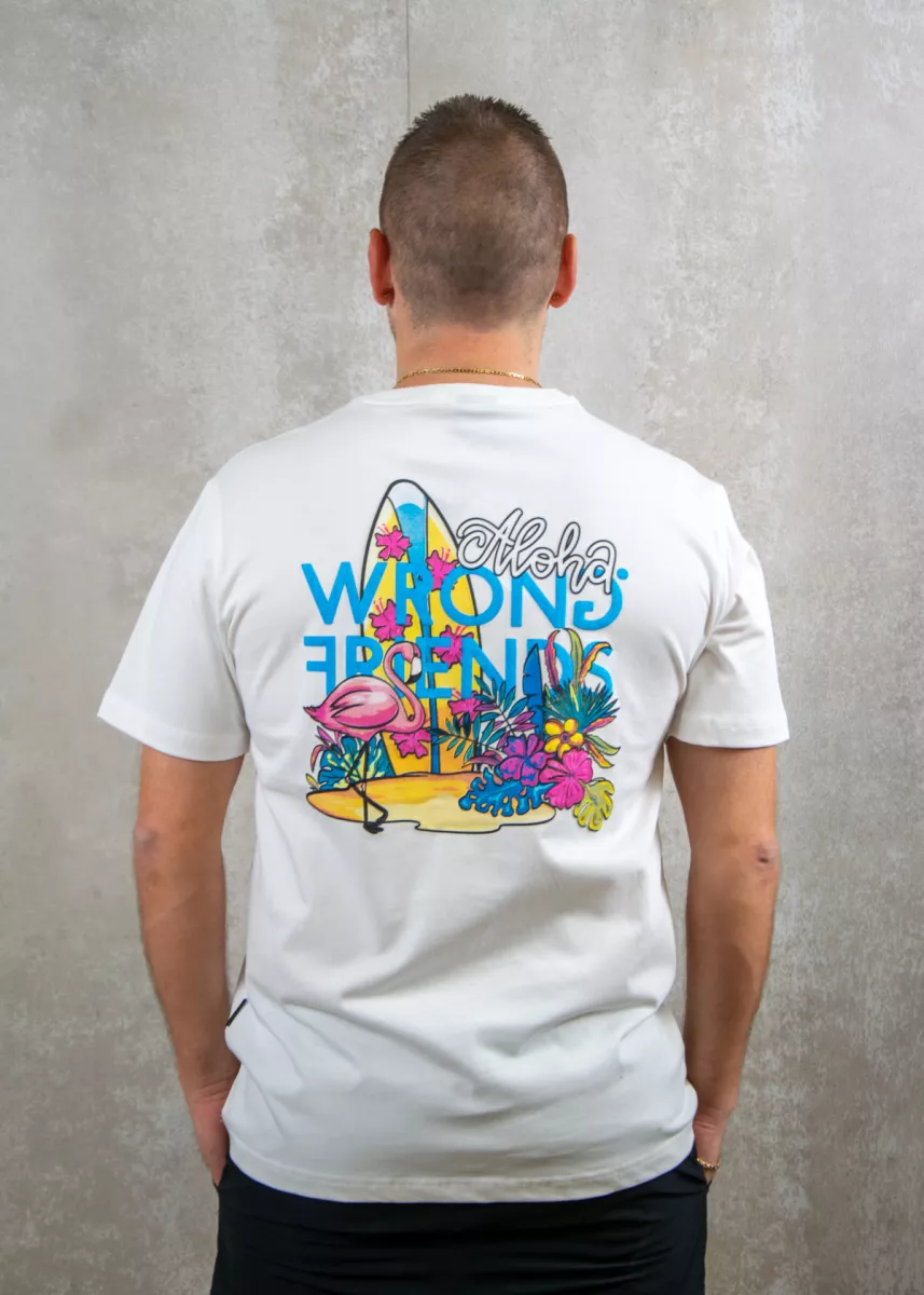 Wrong Friends aloha t-shirt coconut white