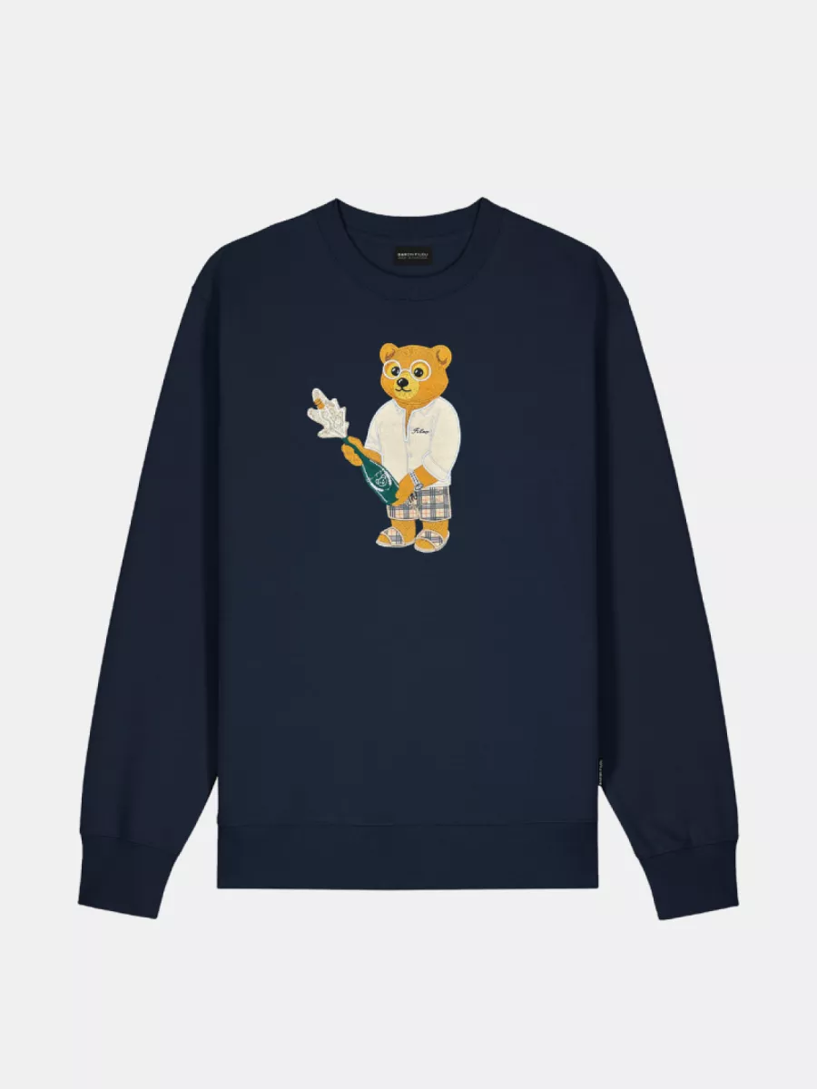 Baron Filou cxiv embroidered pullover navy blue