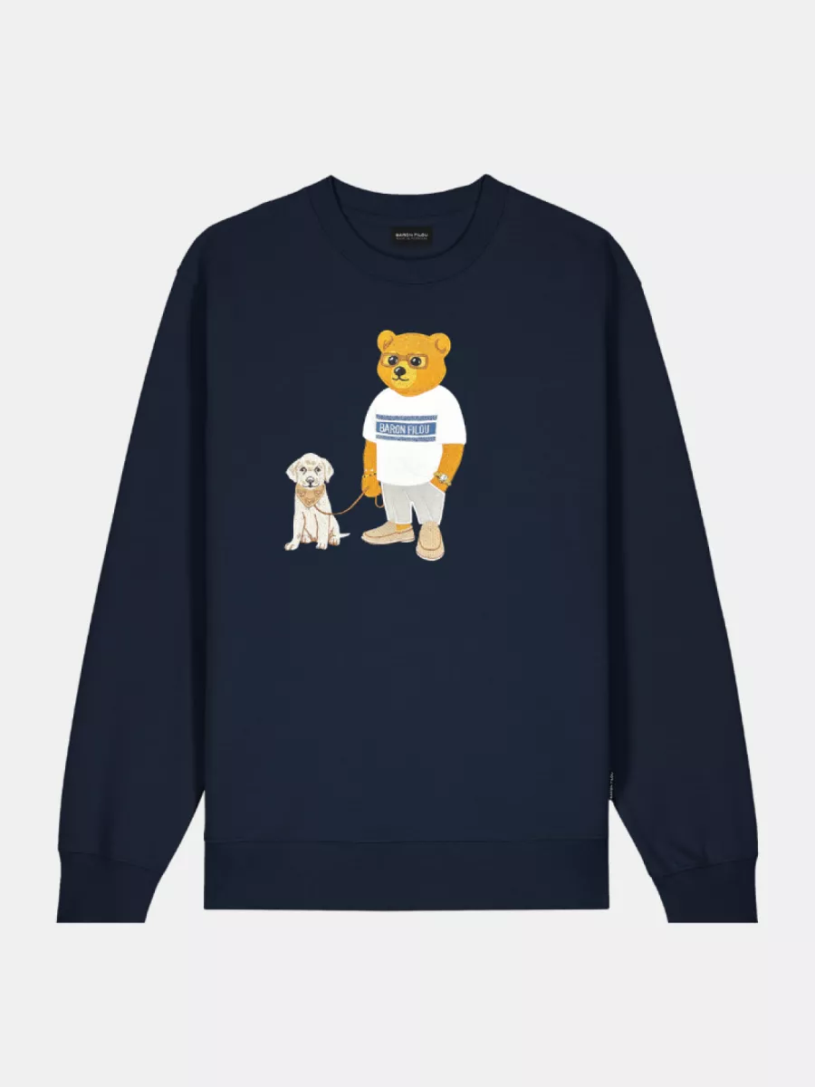 Baron Filou cxxiv embroidered pullover navy blue