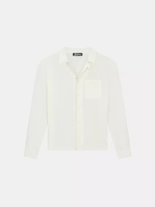 Malelions seersucker longsleeve shirt off-white