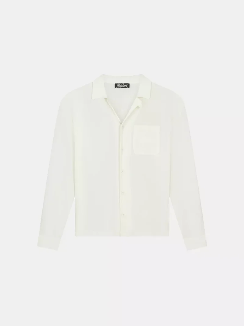 Malelions seersucker longsleeve shirt off-white
