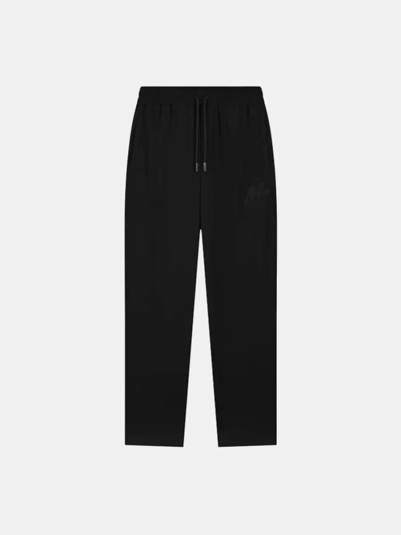 Malelions straight seersucker pants black