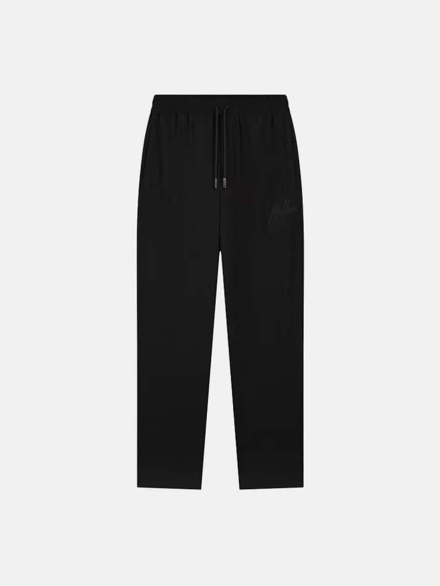 Malelions straight seersucker pants black