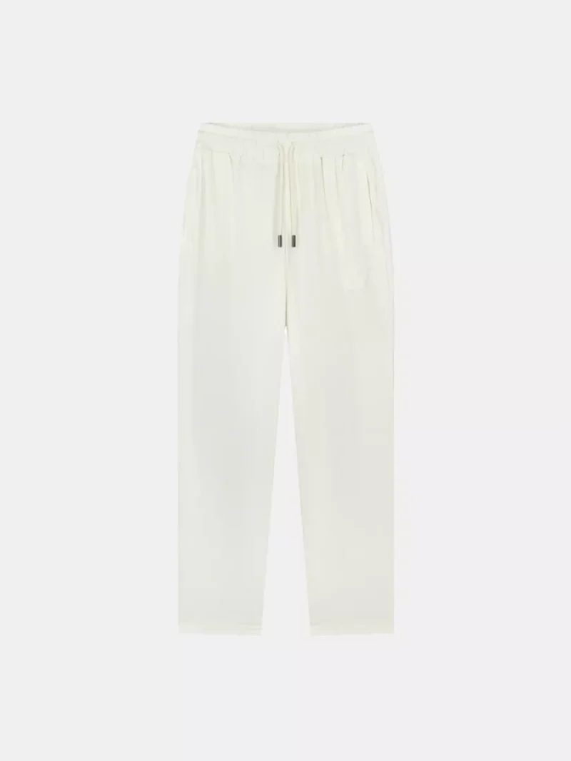 Malelions straight seersucker pants off-white