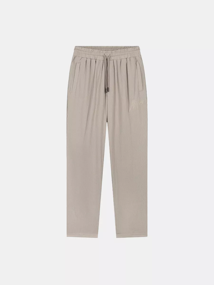 Malelions straight seersucker pants taupe