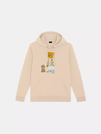 Baron Filou cl embroidered hoodie sand brown