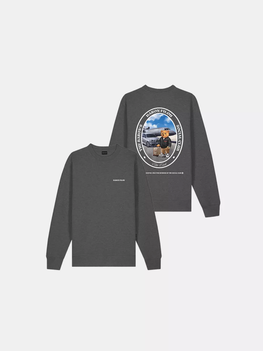 Baron Filou cli pullover oval backprint stone gray