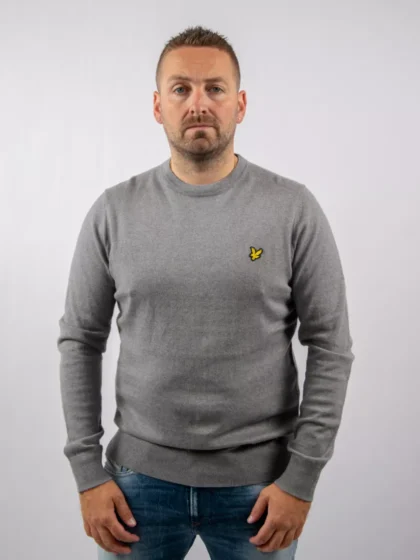 Lyle & Scott kn2110vc t28 mid grey marl