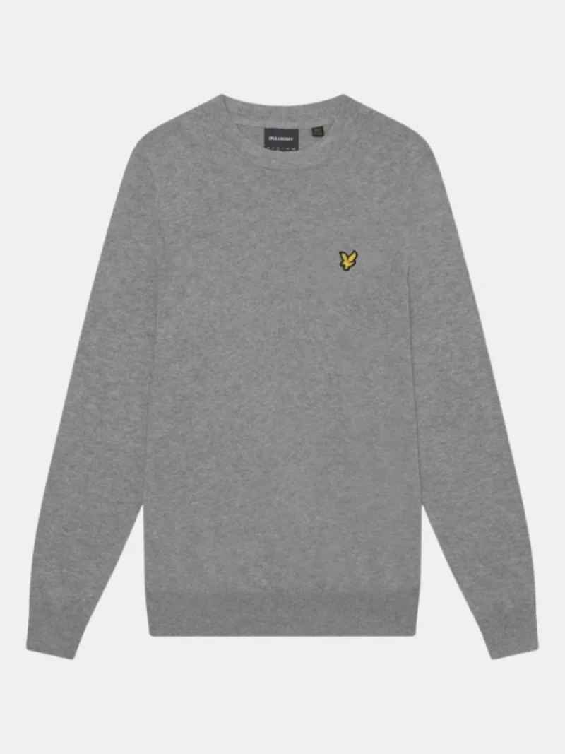 Lyle & Scott kn2110vc t28 mid grey marl
