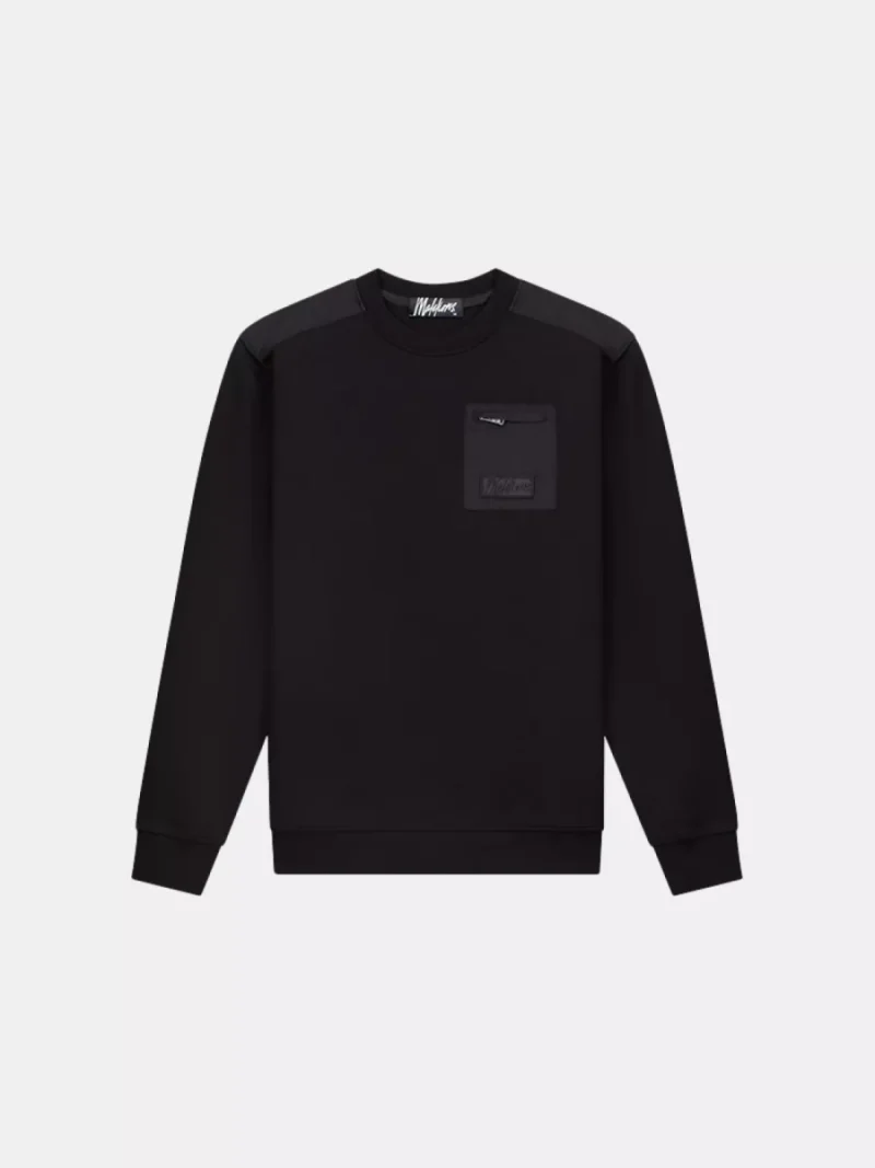 Malelions nylon pocket sweater 900 black