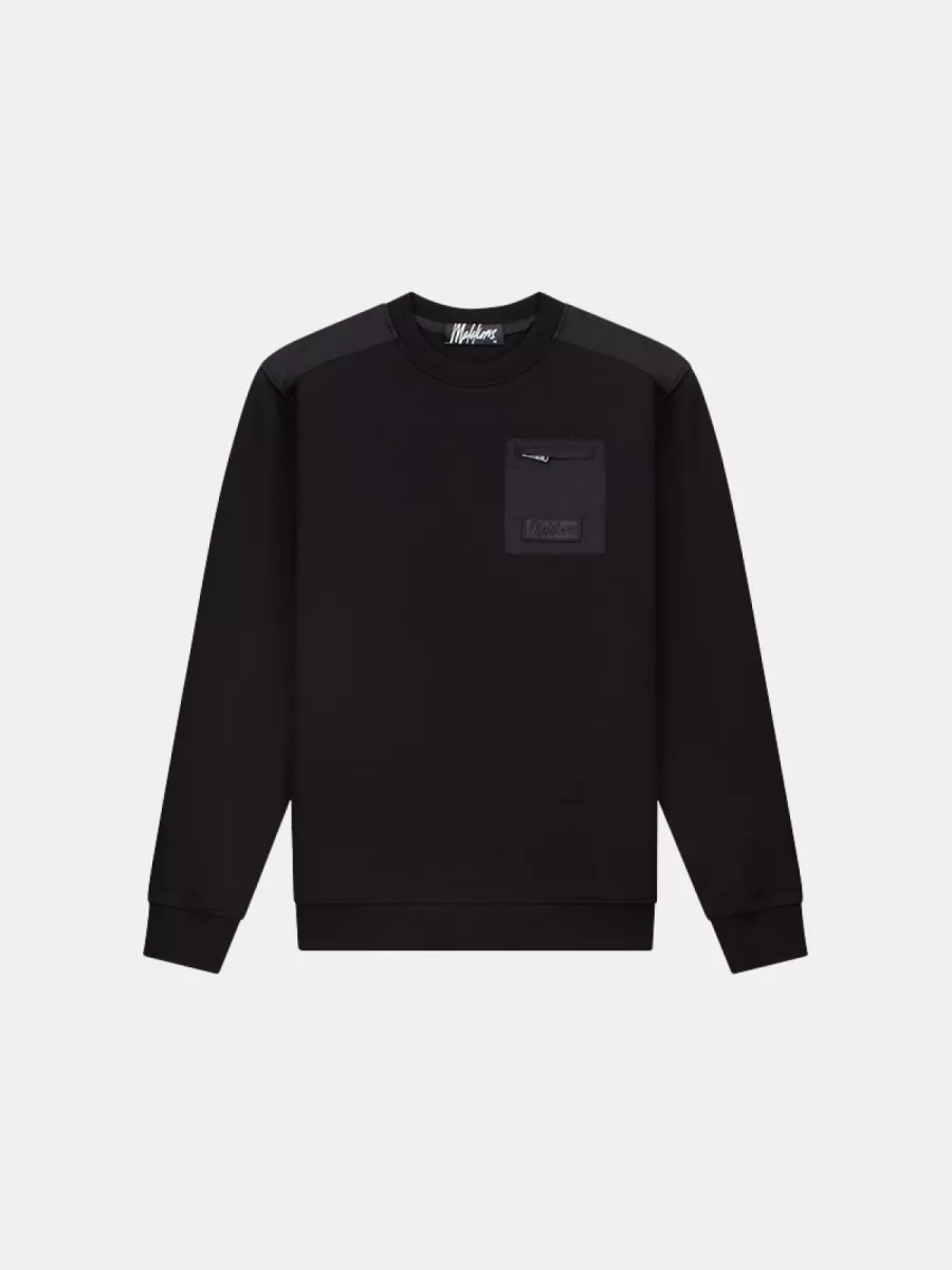 Malelions nylon pocket sweater 900 black