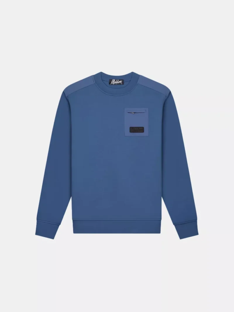 Malelions nylon pocket sweater 970 blue slate