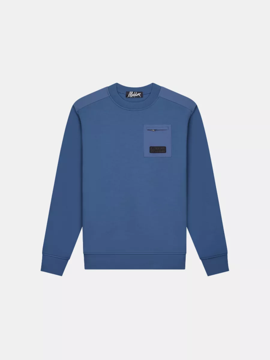 Malelions nylon pocket sweater 970 blue slate