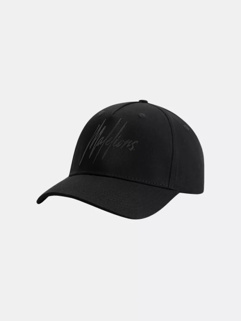 Malelions striped signature cap 900 black
