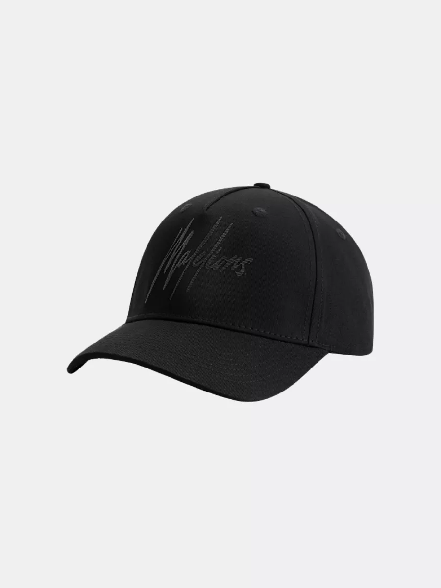 Malelions striped signature cap 900 black