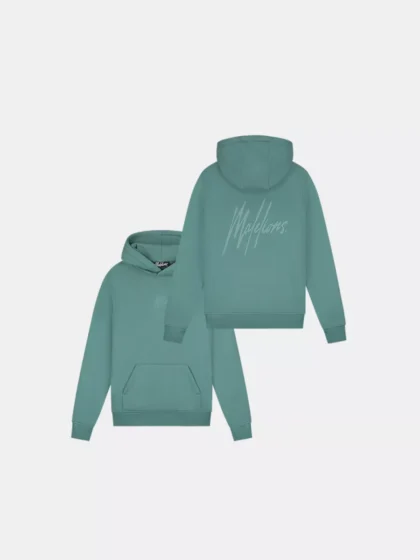 Malelions striped signature hoodie 400 green