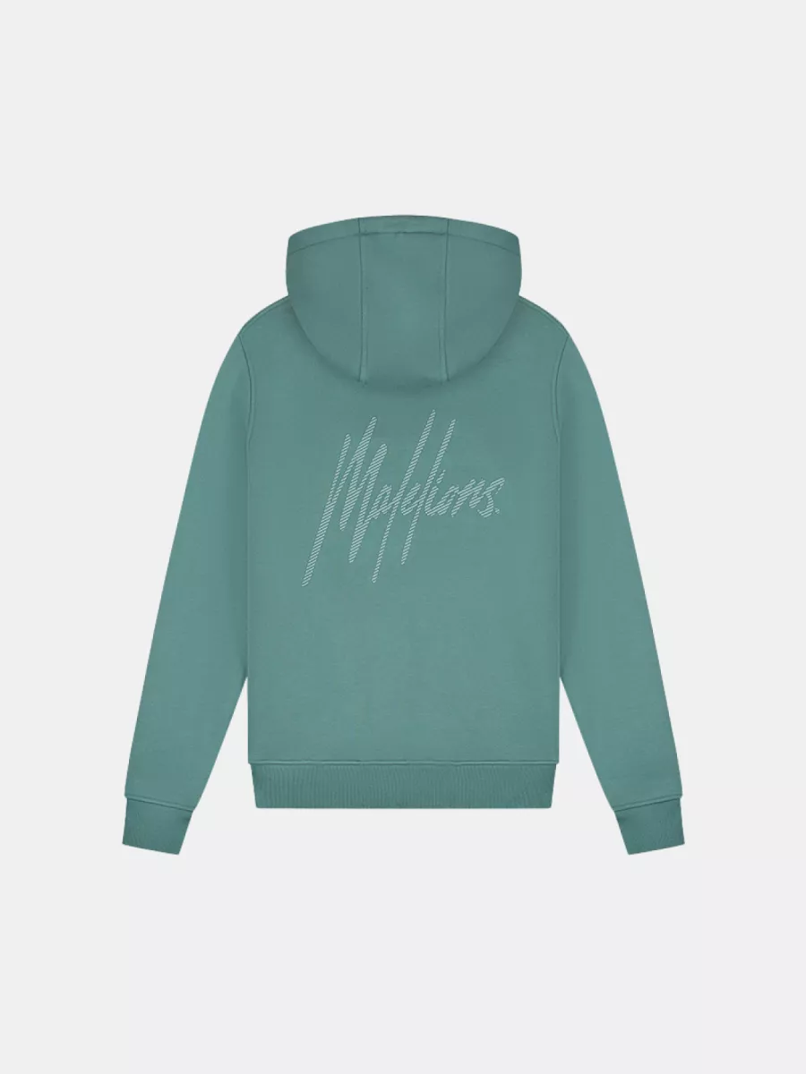 Malelions striped signature hoodie 400 green