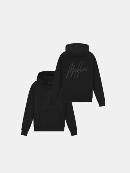 Malelions striped signature hoodie 900 black