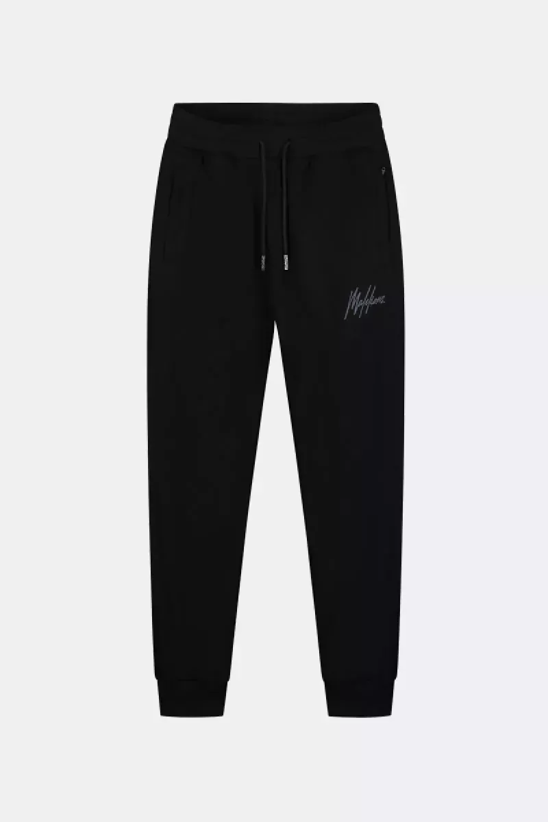 Malelions striped signature pants SS25 black