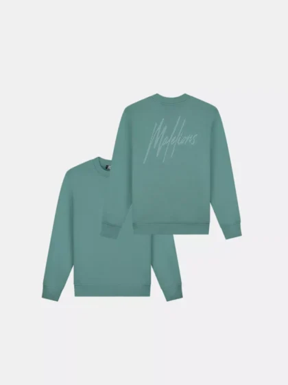 Malelions striped signature sweater 400 green