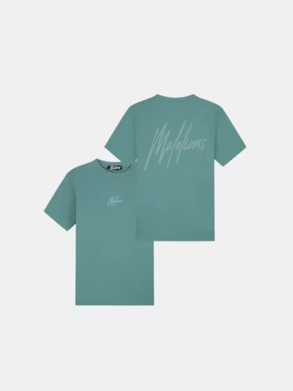 Malelions striped signature t-shirt 400 green