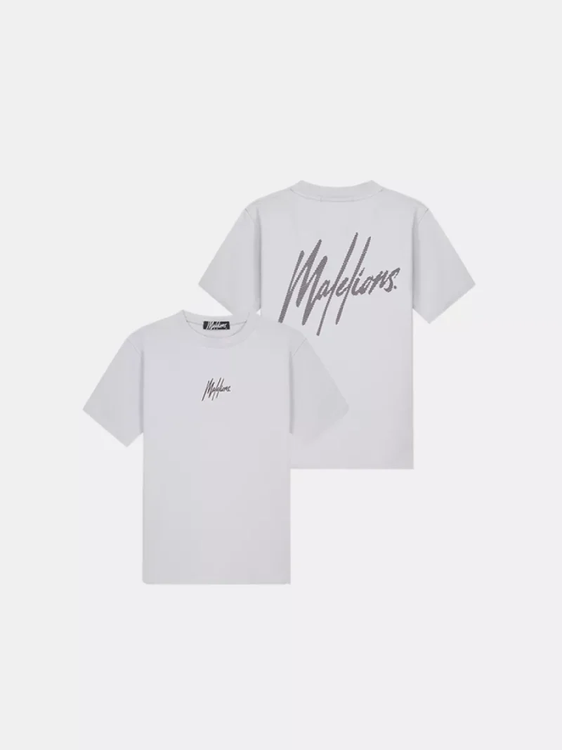 Malelions striped signature t-shirt 691 ocean grey