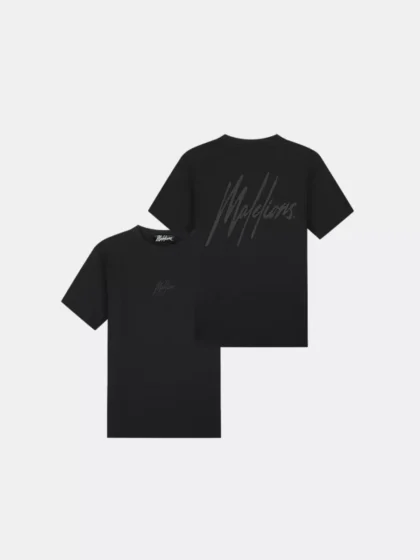 Malelions striped signature t-shirt 900 black