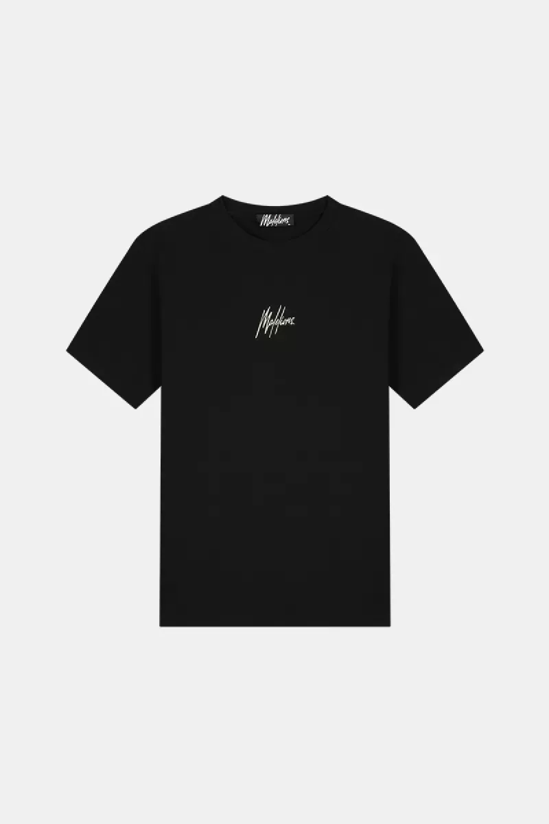 Malelions striped signature t-shirt SS25 black