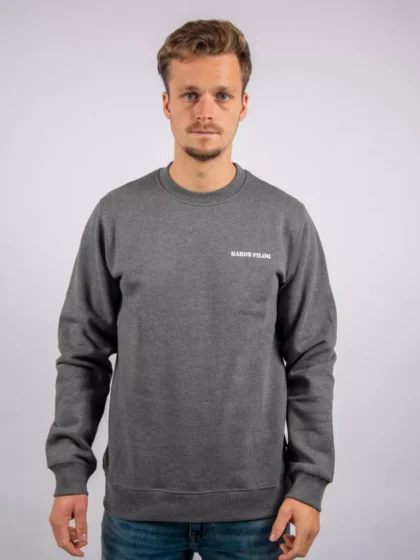 Baron Filou cli pullover oval backprint stone gray