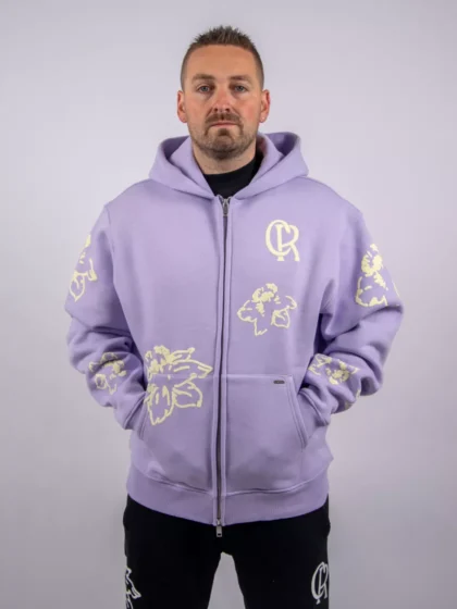 Croyez flower zip-hoodie 2801 lilac