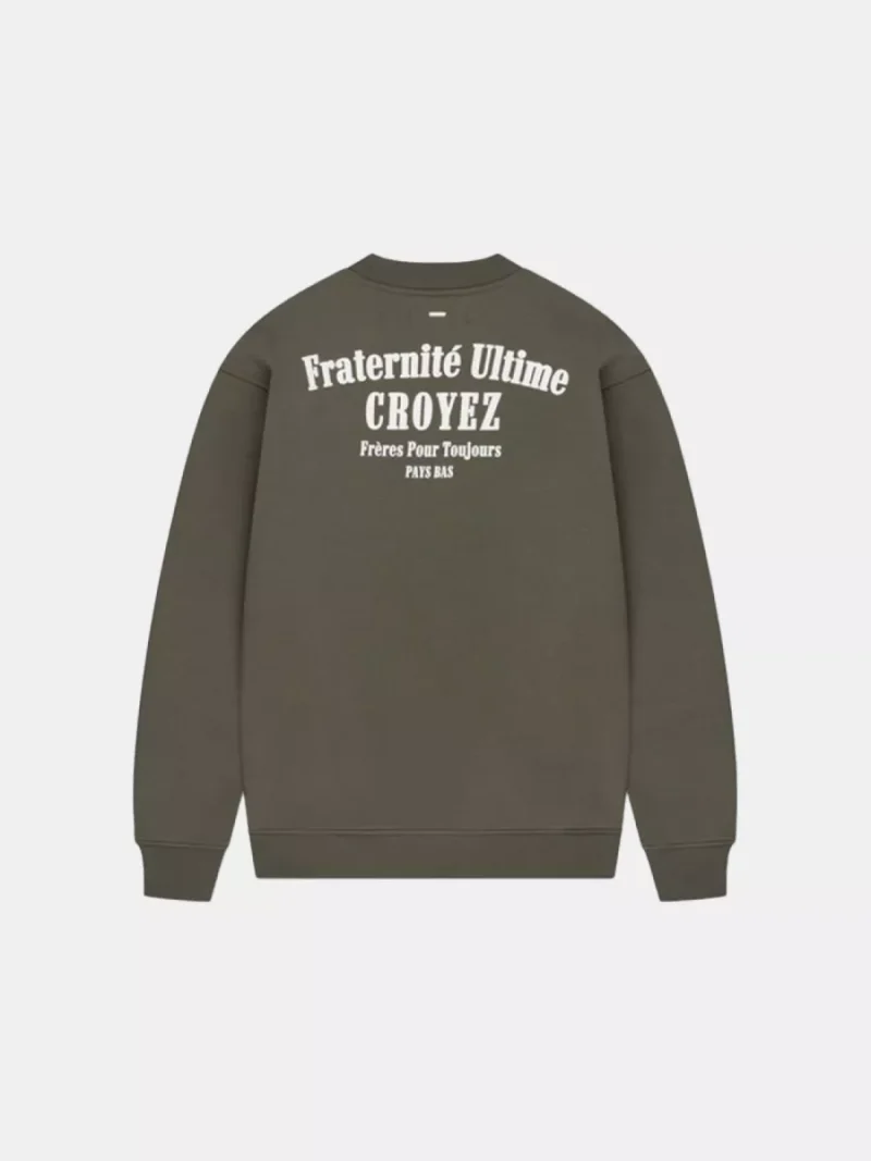 Croyez fraternite sweater 2401 dusty olive